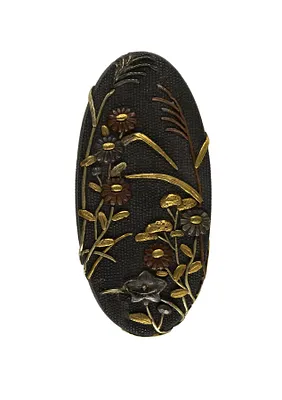 Kashira with Autumn Flowers