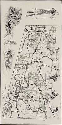 Winter sports map of the Berkshire Hills