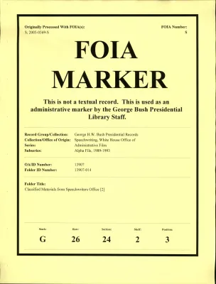 Classified Materials from Speechwriters Office [2]