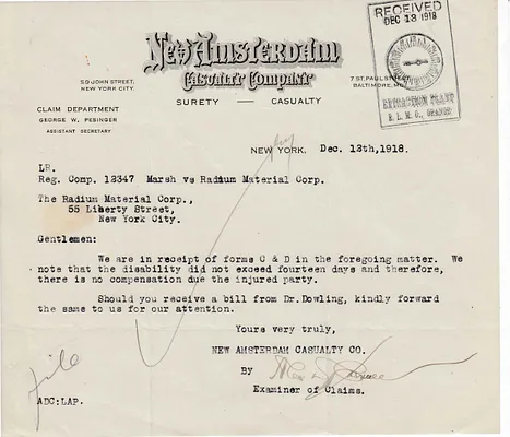 Letters Received, December 12, 1918