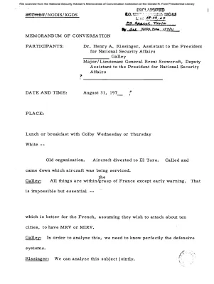 August 31, 1973 - Kissinger, French Defense Minister Galley