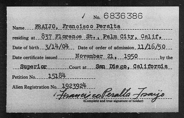 Fraijo, Francisco Peralta - 1950