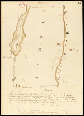 Plan of Sidney surveyed by Sylvester Moore and Ephraim Ballard, dated March 1795.