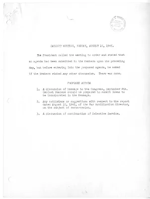 Cabinet Meeting Minutes