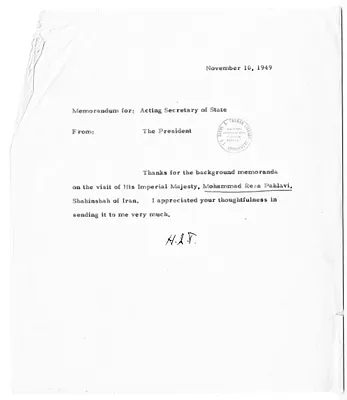Memorandum from President Harry S. Truman to the Acting Secretary of State, with Related Material