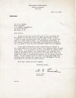 Letters Received to H.H. Barker, April 11, 1932