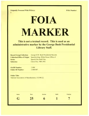 National Association of Manufacturers, 3/23/89 [2]