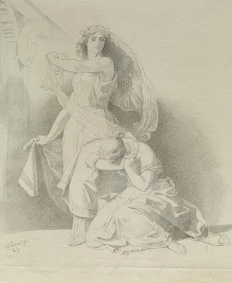 Woman Weeping at the Feet of Another