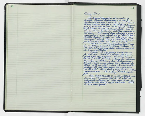 Handwritten journal entry for February 7, 1969