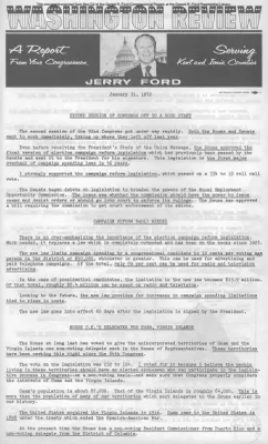 Ford Newsletter, January-March 1972