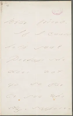 Emily Dickinson, Amherst, Mass., autograph note to Thomas Wentworth Higginson, September 1877