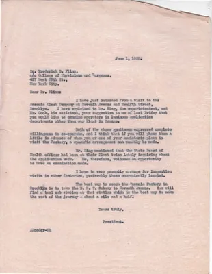 Letters Sent to Dr. Frederick B. Flinn, June 1, 1925