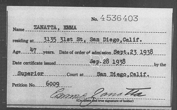 Zanatta, Emma - 1938