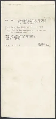 Miscellaneous Finance and Accounting Records