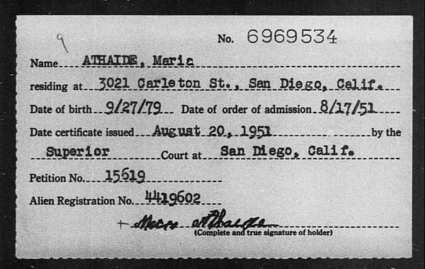 Athaide, Maria - 1951