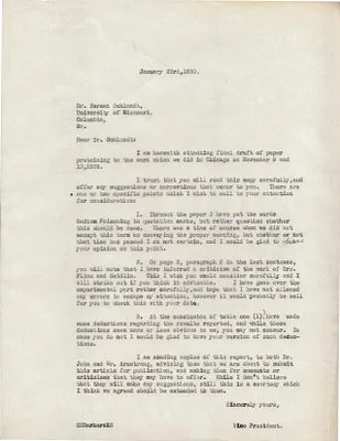 Letters Sent to Dr. Herman Schlundt, January 23, 1930