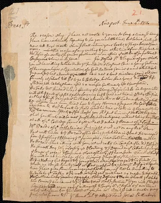Letter from John Callender, Newport, to Nathan Prince, 1731 June 4