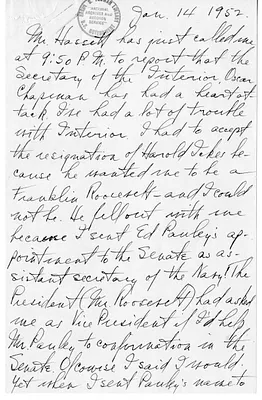 Longhand Note of President Harry S. Truman