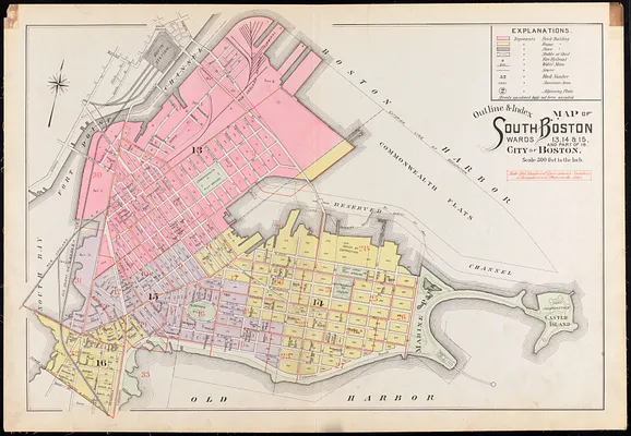 Outline & index map of South Boston, wards 13, 14, & 15, and part of 16, city of Boston