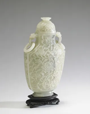 Lidded Vase with Floral Designs