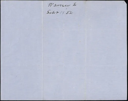 Samuel Warner to E. Bradbury, 19 September 1854