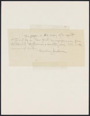 Herbert Brutus Ehrmann Papers, 1906-1970. Sacco-Vanzetti. Frederick G. Katzman: Report to Governor. Box 13, Folder 1, Harvard Law School Library, Historical & Special Collections