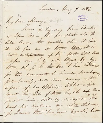 Letter from George Thompson, London, [England], to Henry Clarke Wright, 1846 May 7