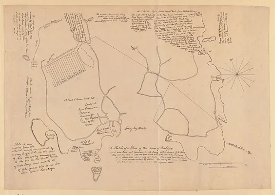 A sketch of a plan of the Town of Rockport as it was laid out previous to its being settled