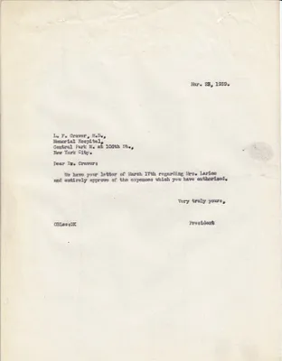 Letters Sent to L.F. Craver [Lloyd F. Craver], March 23, 1939