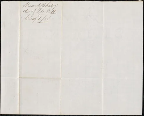 Memo of what's due of T.4 and R11 by W. A. Harrington, 1 August 1856