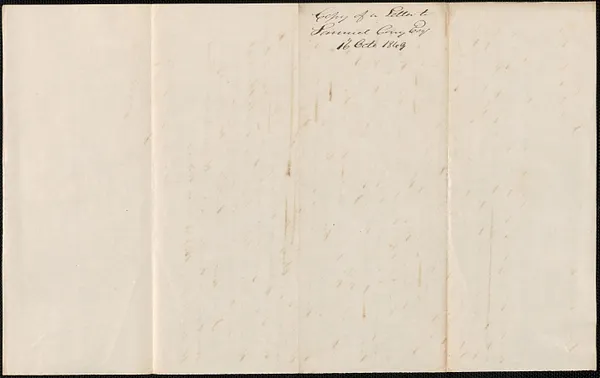 Copy of a letter from George Coffin to Samuel Cony, 16 October 1849