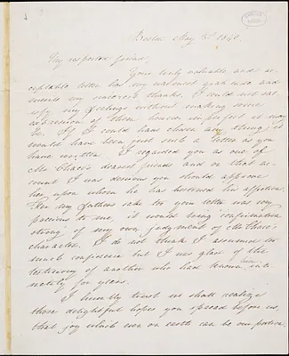 Letter from Mary Gray Chapman, Boston, [Massachusetts], to William Lloyd Garrison, 1840 May 3rd