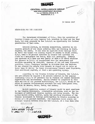Memorandum from Brigadier General E. K. Wright to President Harry S. Truman