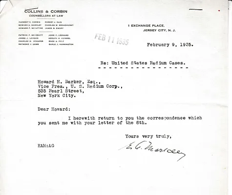 Letters Received to Howard H. Barker [H.H. Barker], February 9, 1935