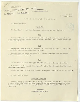 Memorandum, Daily Korean Bulletin