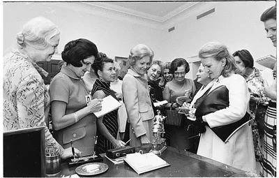 Pat Nixon Leading Female White House Press Corps Reporters on a Tour of White House
