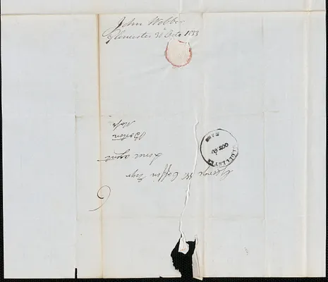 John Webber to George Coffin, 30 October 1833