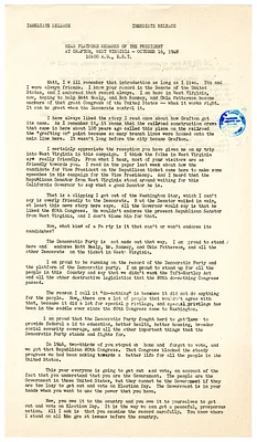 Press Release, Speech of President Harry S. Truman, Grafton, West Virginia