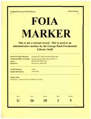 Fundraiser - Senator McCain 5/28/92 [OA 6102]