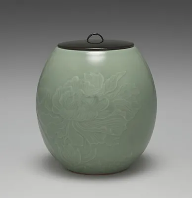 Water Container with Peonies