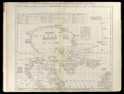 Chart comprizing Greenland with the countries and islands about Baffin's and Hudson's Bays