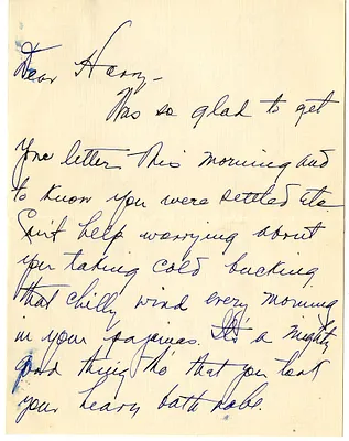 Letter from Bess W. Truman to Harry S. Truman