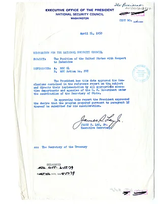 Memorandum from James S. Lay, Jr. to the National Security Council