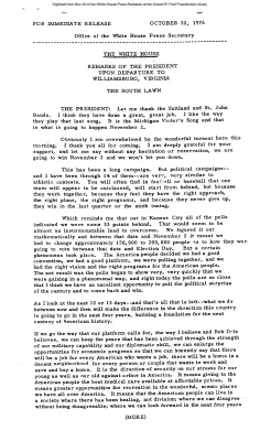 Remarks of the President upon departure to Williamsburg, Virginia [Ford Speech or Statement]