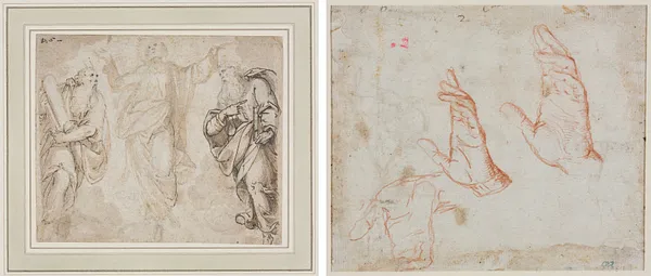 The Transfiguration (recto); Study of Hands (verso)