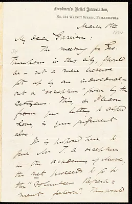 Letter from James Miller M'Kim, Philadelphia, [Pa.], to William Lloyd Garrison, March 8th, [1864]
