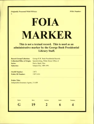 Independent Insurance Agents 3/14/89 [OA 8747]