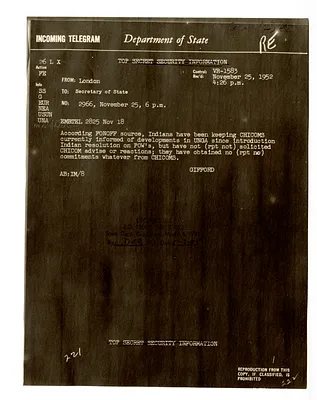 Telegram from Walter Gifford to Secretary of State Dean Acheson