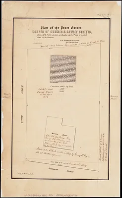 Plan of the Pratt estate, corner of Summer & Hawley Streets