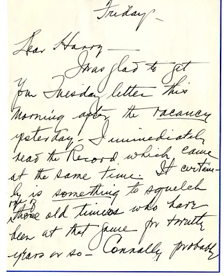 Letter from Bess W. Truman to Harry S. Truman